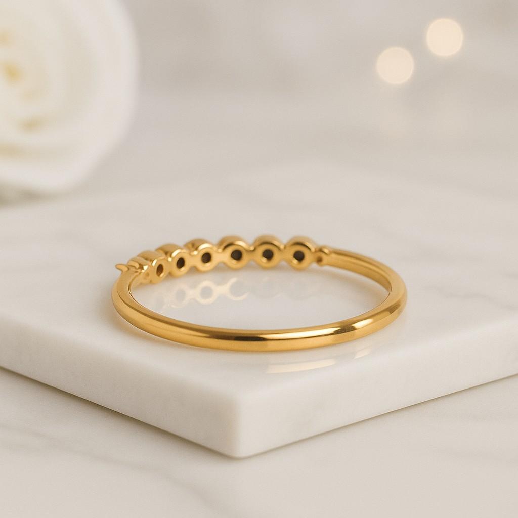 10k black and white diamond half eternity ring