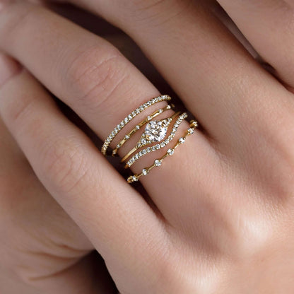 10k Brilliant Round Cut Distance Diamond Band