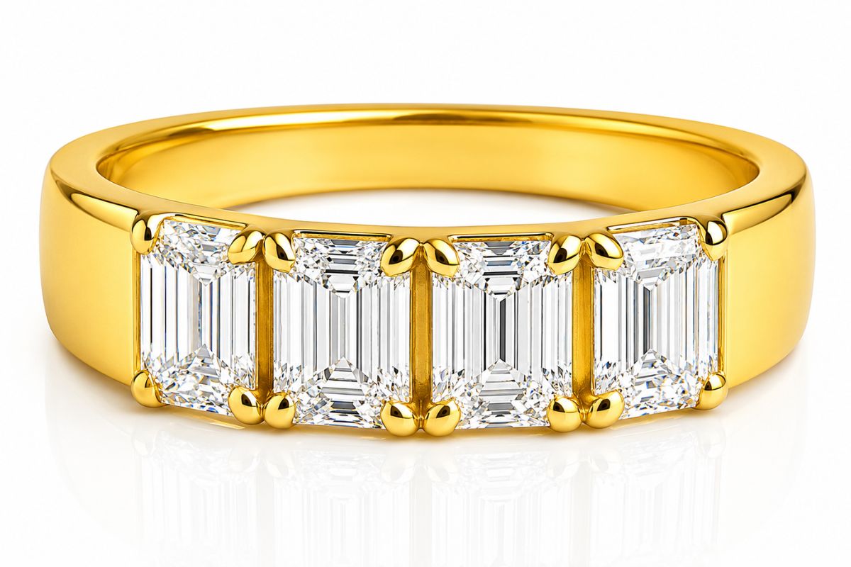 10k Lab Grown Diamond Half Eternity Wedding Band