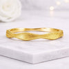 14K Yellow Gold Twisted Textured Wavy Wedding Band Ring