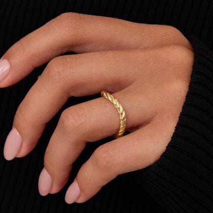 10k gold ring 14k gold ring 18k gold ring solid gold ring real gold ring yellow gold ring gold band ring gold twist ring gold rope ring fine gold ring luxury gold ring gold jewelry women gold ring gold stacking ring