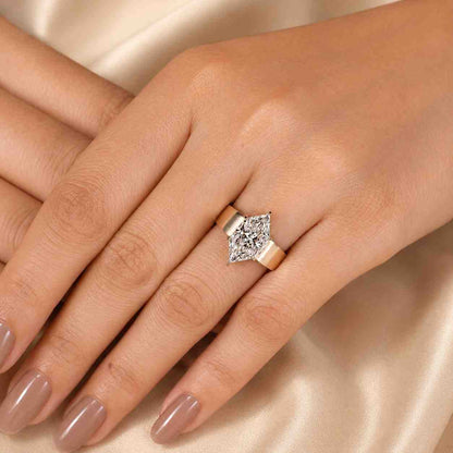 Dutch Marquise Cut Lab Grown Diamond Solitaire Engagement Ring