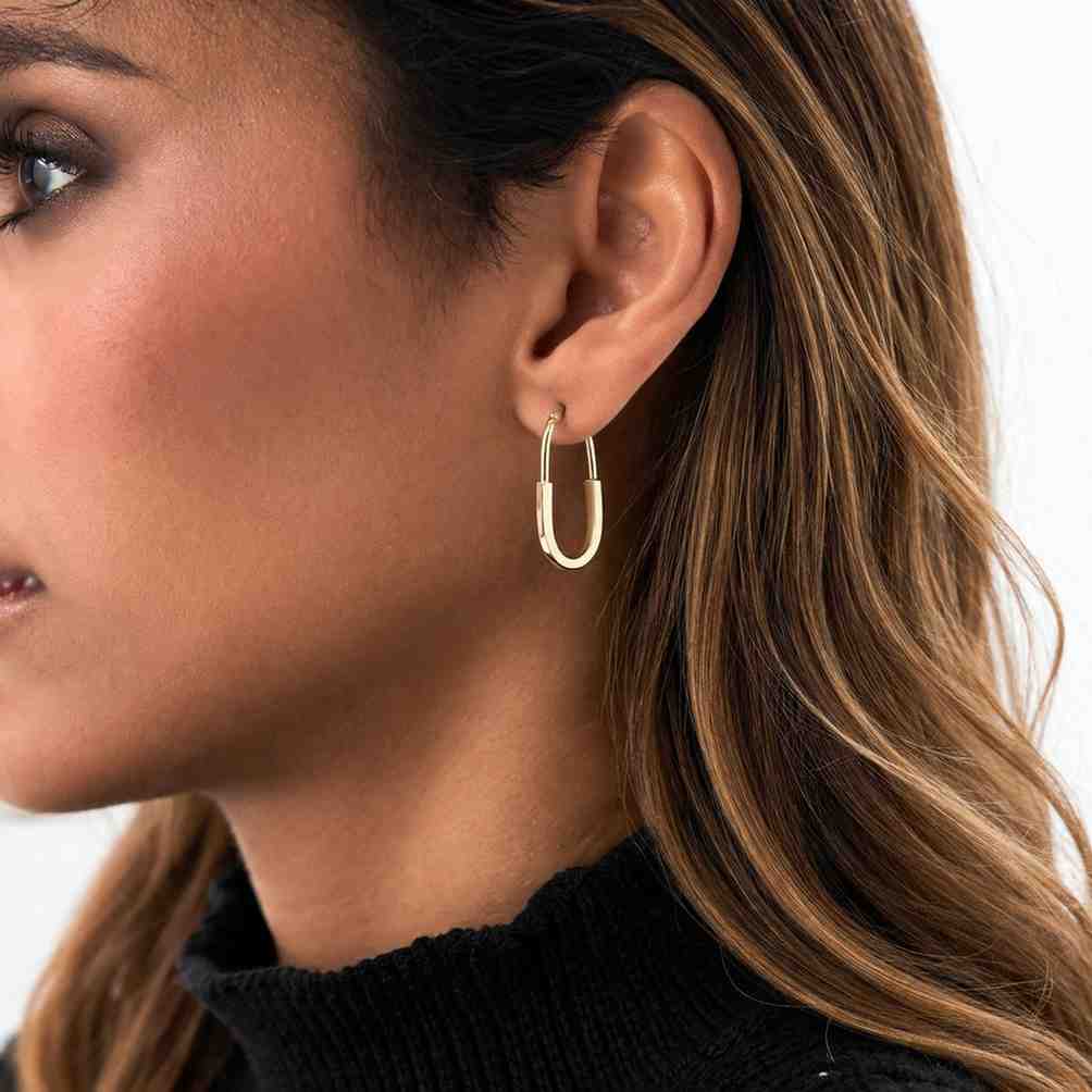 oval gold hoops rectangle oval earrings elongated gold hoops geometric earrings contemporary hoops modern gold earrings slim hoop earrings