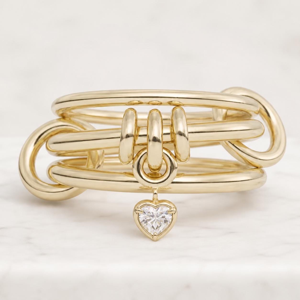 10k yellow gold lab grown diamond interlocking ring custom order for asheltzer