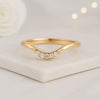14K Gold Chevron Round Diamond Wedding Band