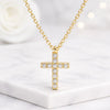 14k Solid Gold Diamond Cross Pendant 14k Gold Petite Layering Necklace