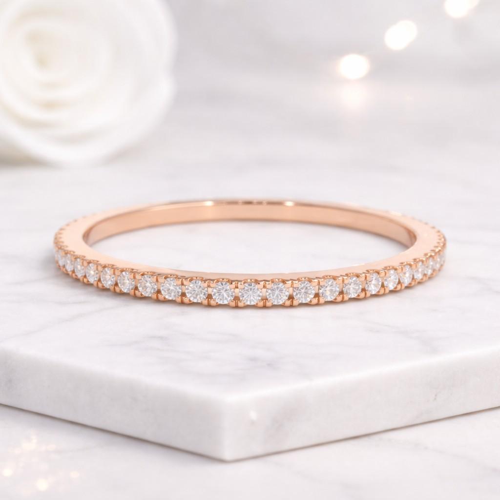 14k gold diamond x ring, pavé criss cross band
