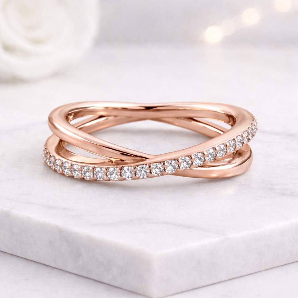 14K Gold Half Eternity Band
