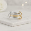 Two Tone Connected Multi Layered Linked Ring