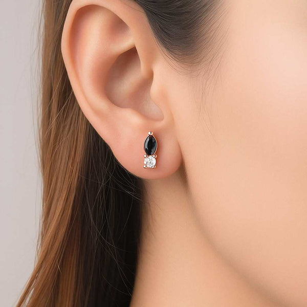 14K Gold Marquise Lab Diamond Stud Earrings  IGI Certified