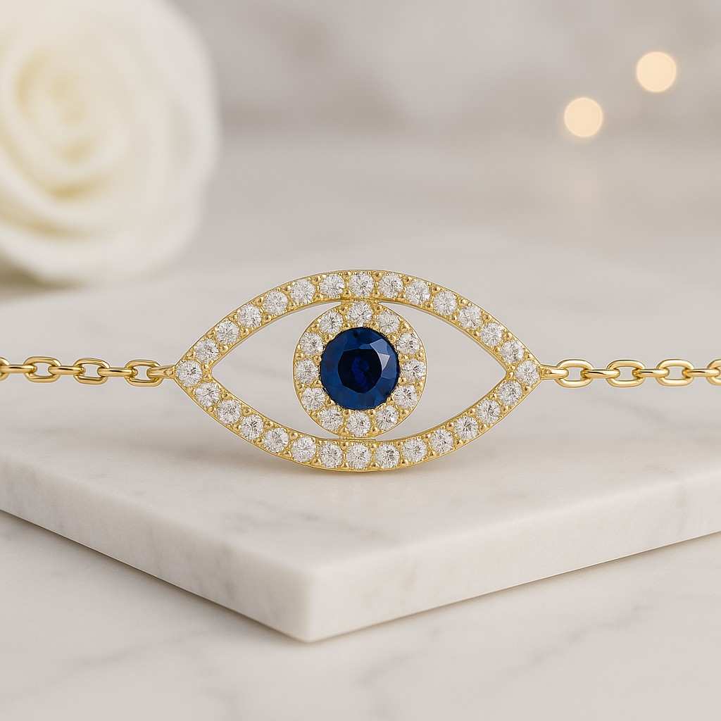 14k gold nazar bracelet christmas gift dainty 14k gold diamond evil eye bracelet lucky charm