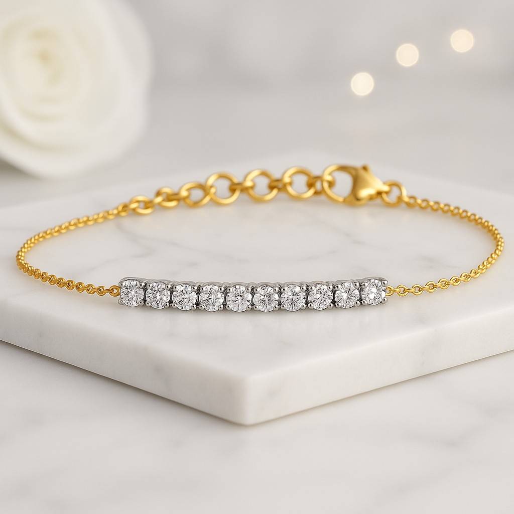 14k gold pave paperclip chain bracelet minimalist cross over bracelet for women