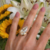 Pear Cut Lab Grown Diamond Curved Proposal Ring For Women