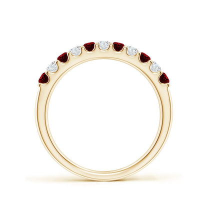 14K Gold Ruby diamond band