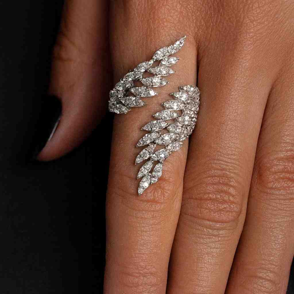 14K Gold Single Prong Floating Diamond Ring Round Cut Moissanite Wedding Band Women