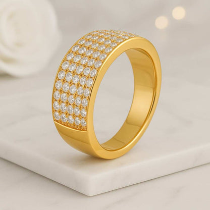 14K Rose Gold Band For Women Lab Diamond Band For Anniversary Gift For Her