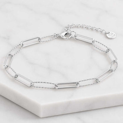 14K Solid Gold Box Chain Bracelet | Dainty Stacking Chain for Women | Waterproof Pure Gold Square Link | Gift for Her
