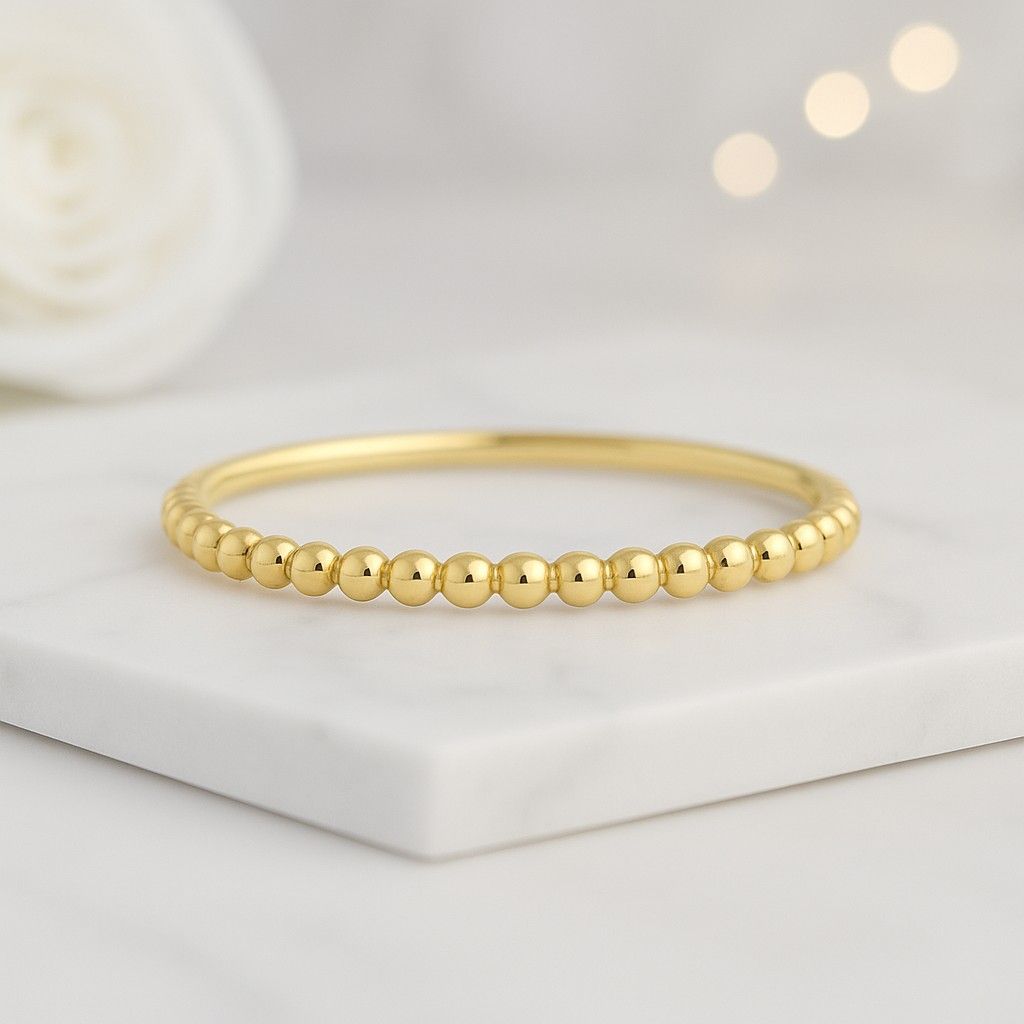 14K Solid Gold Bubble Ring 925 Sterling Silver Bubble Ring Beaded Ring Stackable Ring Minimalist Ring