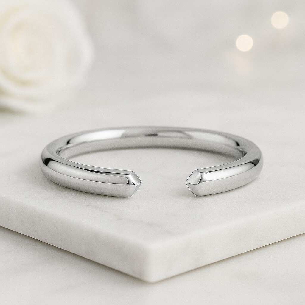 14k solid gold cuff wedding ring