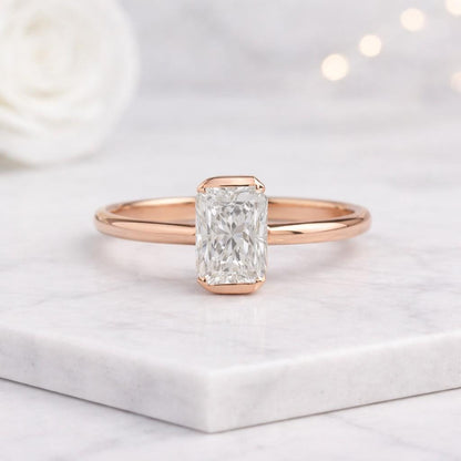  14K Solid Gold Diamond Stacking Ring 