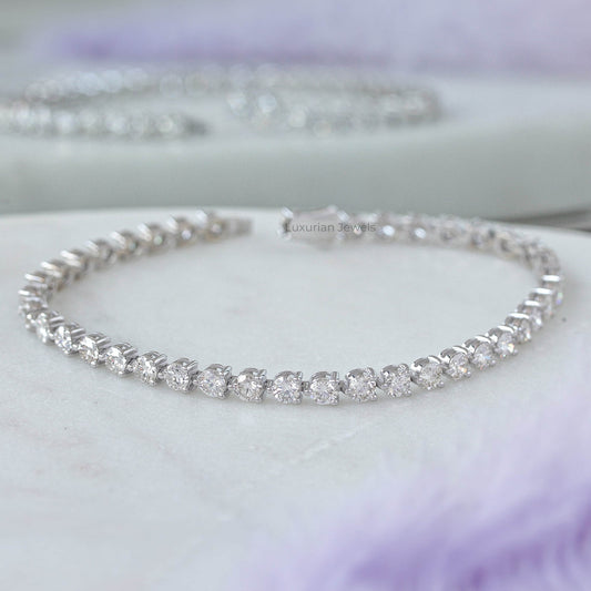 14K Solid Gold Moissanite Bracelet for Women