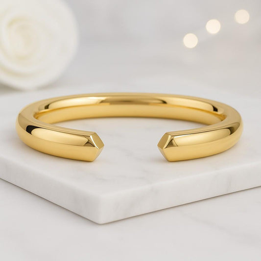 14K Solid Gold Open Cuff Wedding Band