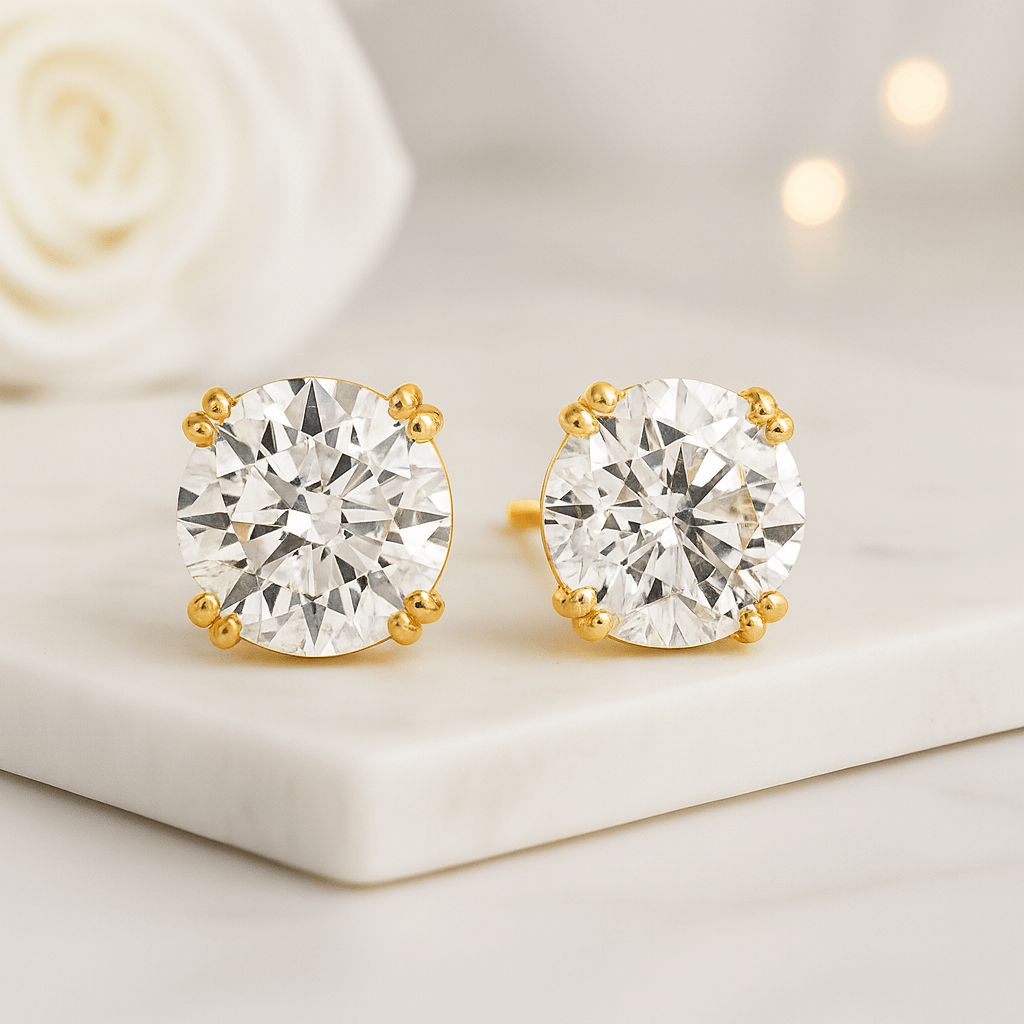 14K Solid Gold Stud Earring