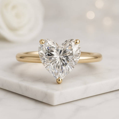 14K White Gold IGI Certified Ring Heart Shape Lab Grown Diamond Engagement Ring