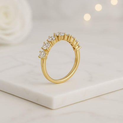 14K White Gold Ring, CVD Diamond Trilogy Ring