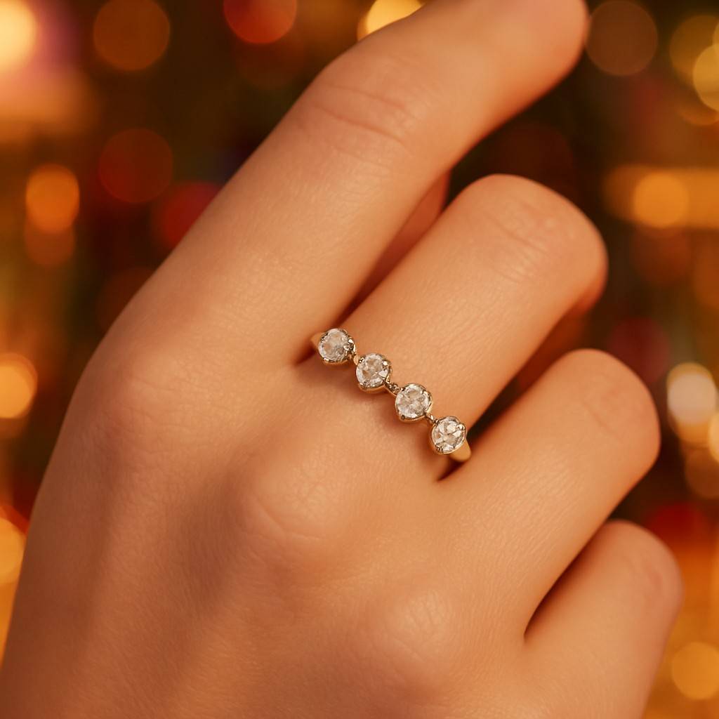 14K White Gold Ring, Engagement Ring For Her