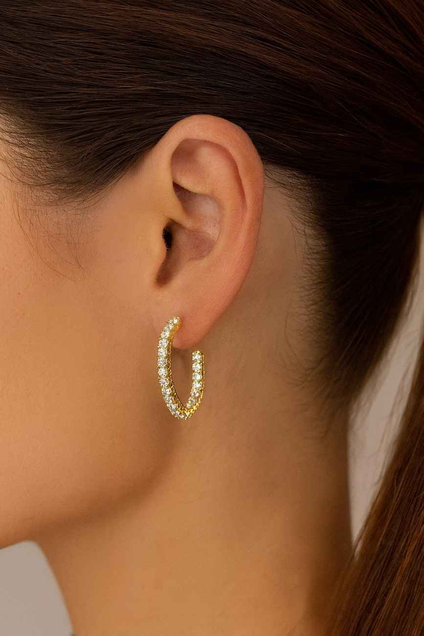 14K Yellow Gold Diamond Round Hoop Earrings Hand Engraved X-Pattern Round Hoop Earrings Small Medium Large Hoops