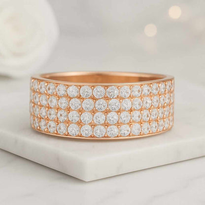 14K Yellow Gold Engagement Ring Statement Ring Gift For Her