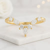 Marquise Cut Lab Grown Diamond Curved Wedding Band For Her