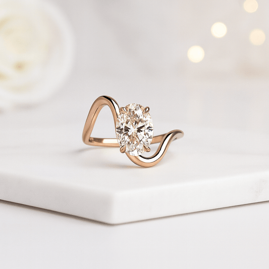  14k Gold Curved Stacking Ring