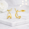14k Diamond Infinity Huggie Crossover Diamond Hoops