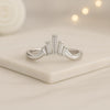 Baguette Cut Moissanite Curved Wedding Ring in 925 Sterling Silver