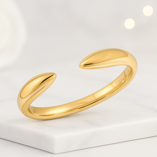 14k Gold Claw Cuff Ring