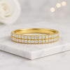 Dual Row Pave Set Lab Grown Diamond Wedding Band For Her