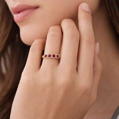 14k Gold Diamond Ruby Ring