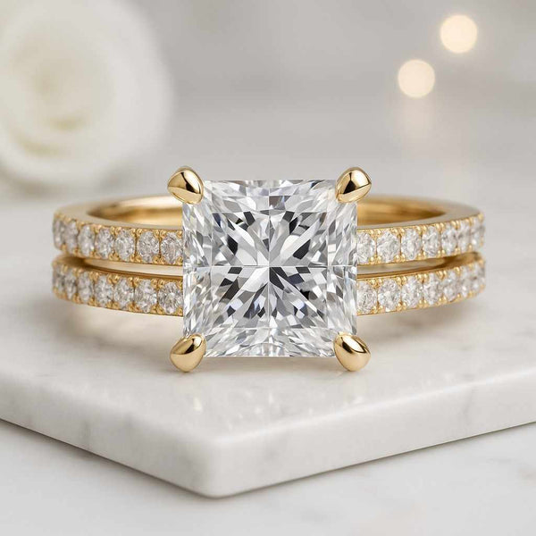 14k Gold Engagement Ring Lab Grown Diamond Jewelry Claw Prong Set Diamond Ring