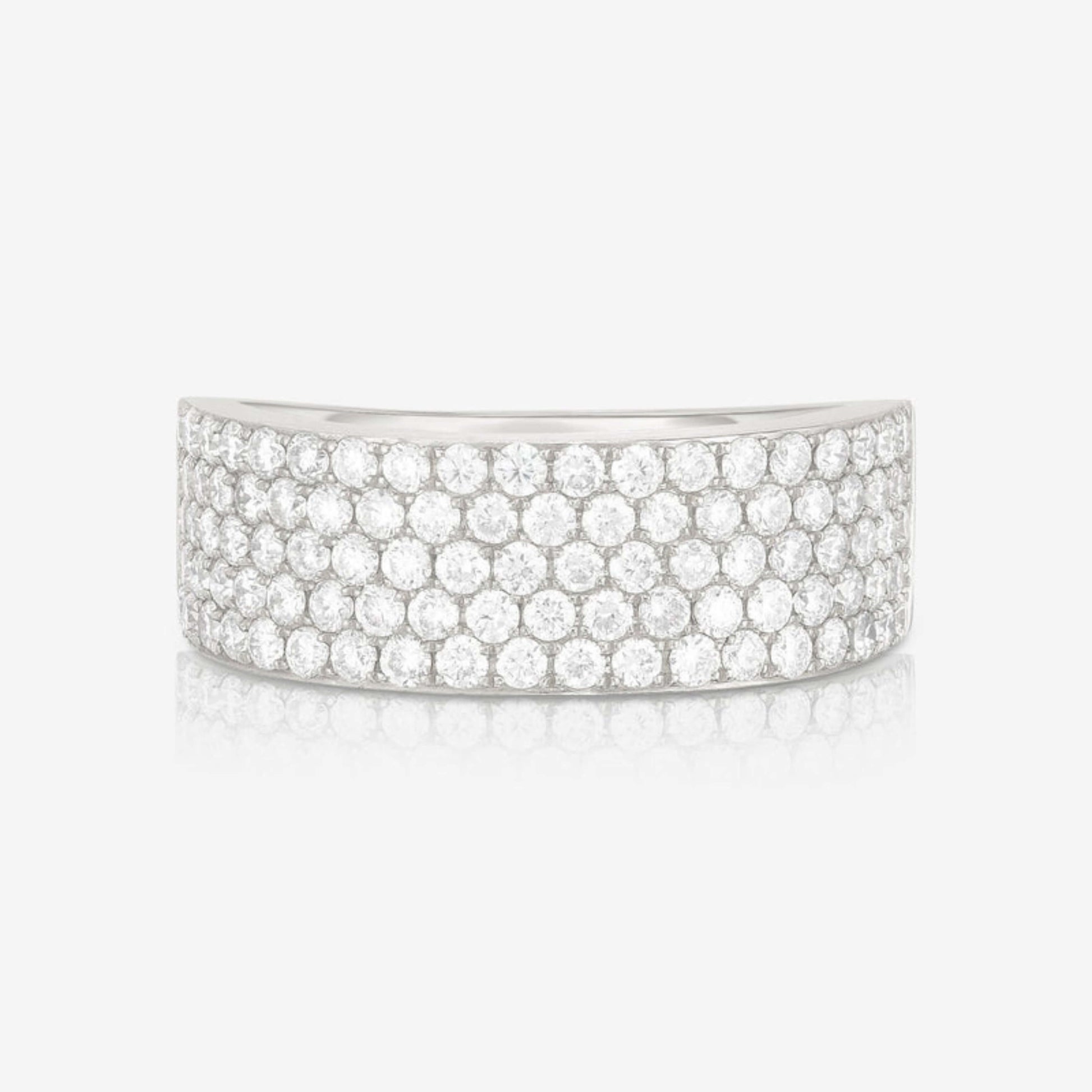 14k Gold Pave Wedding Band, Solid Gold Thick Wedding Band, Women Eternity Wedding Ring
