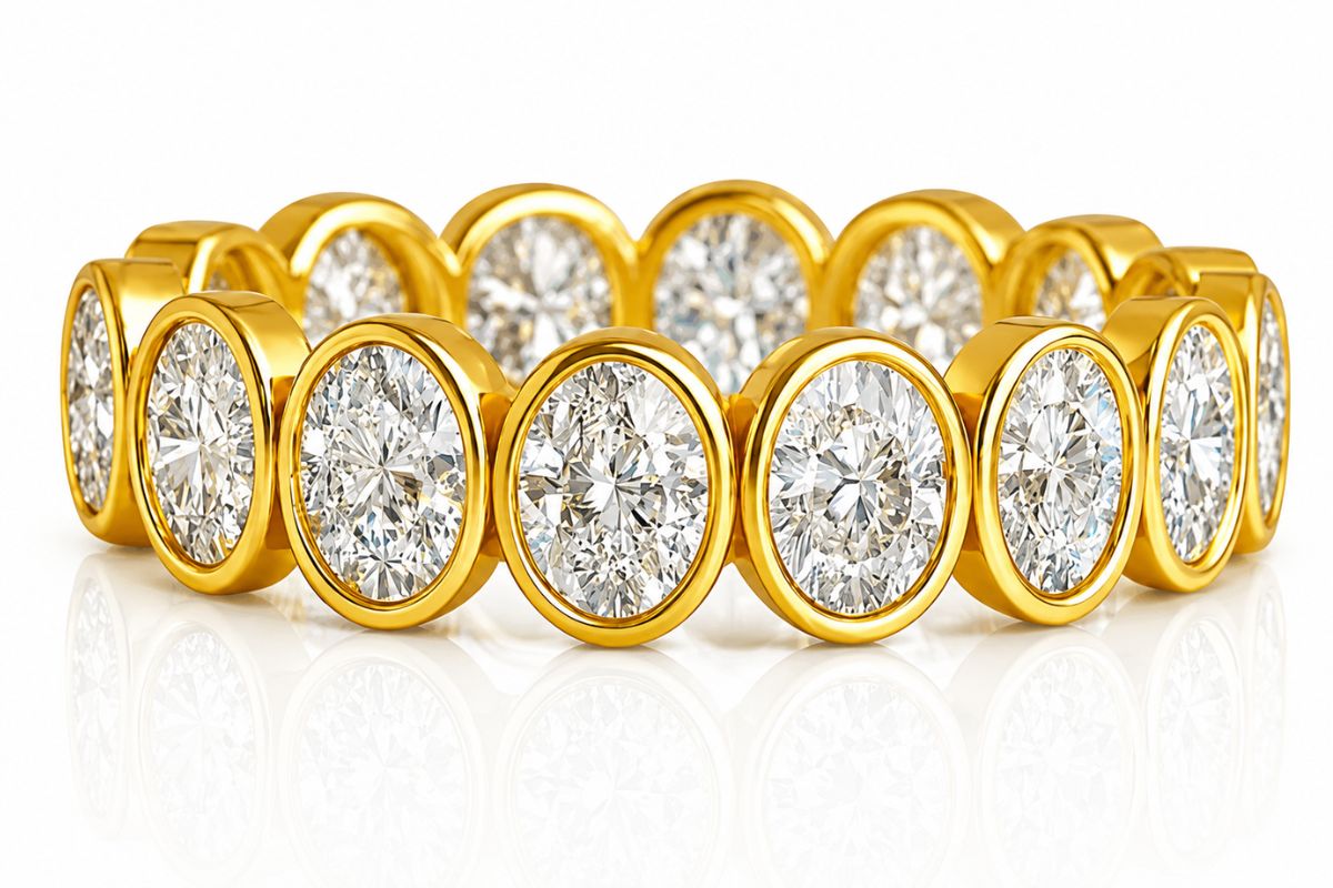 14k Lab Grown Diamond Full Eternity Wedding Band