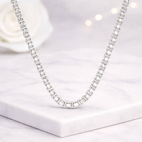 14k Solid Gold Box Chain Necklace Simple Layering Necklace Womens Link Chain Real Gold Stackable Chain