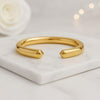 14K Solid Yellow Gold Open Cuff Wedding Band