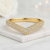 V Shaped Chevron Enhancer Half Eternity Diamond Band