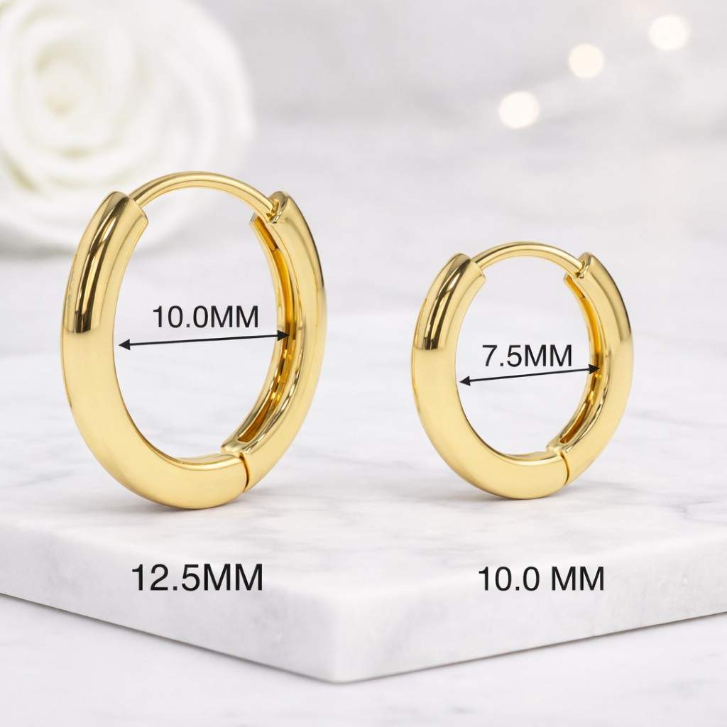 14k Solid Gold Dainty Thin Hoop Earring Small Gold Hoop Earring