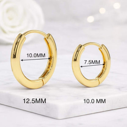 14k Solid Gold Dainty Thin Hoop Earring Small Gold Hoop Earring