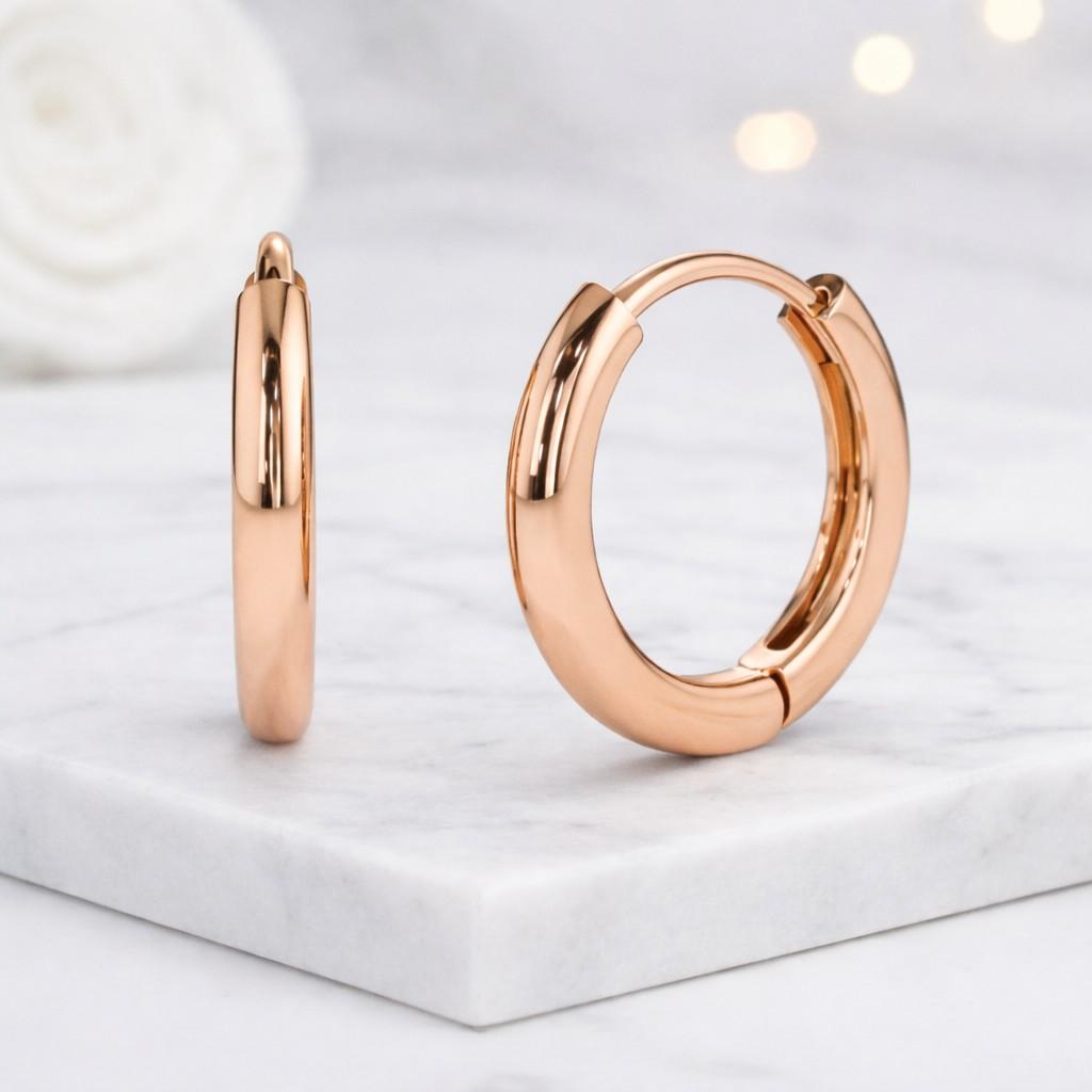14k Solid Gold Hoops Earrings
