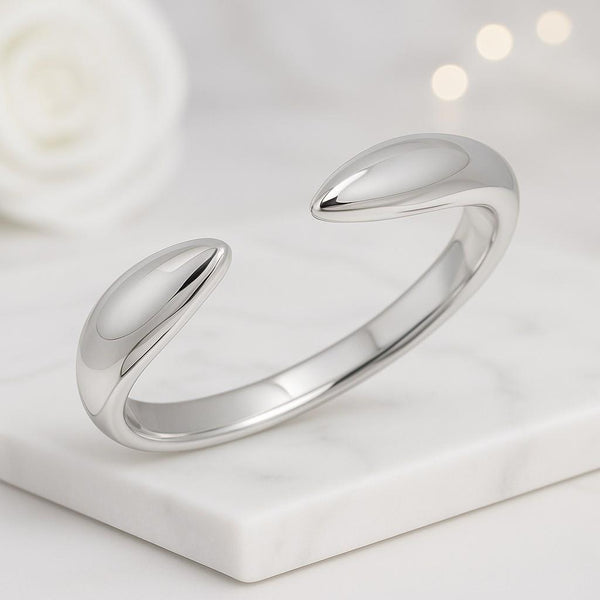 14k Solid Gold Open Diamond Band Wide Textured Cuff Wedding Ring for Women