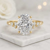 Oval Cut Lab Grown Diamond Pave Engagement Ring